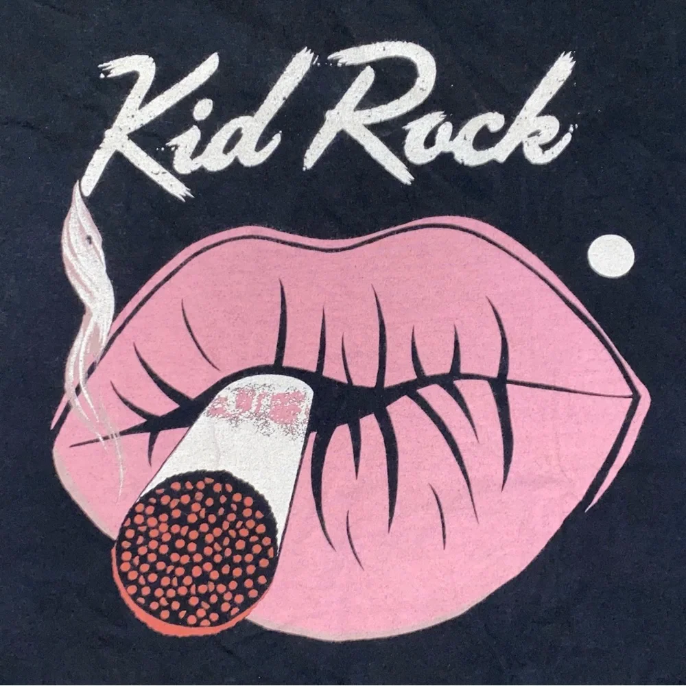 Kid Rock Shirt Men Large Rock Music First Kiss Cheap Date 2015 Tour Lips Redneck